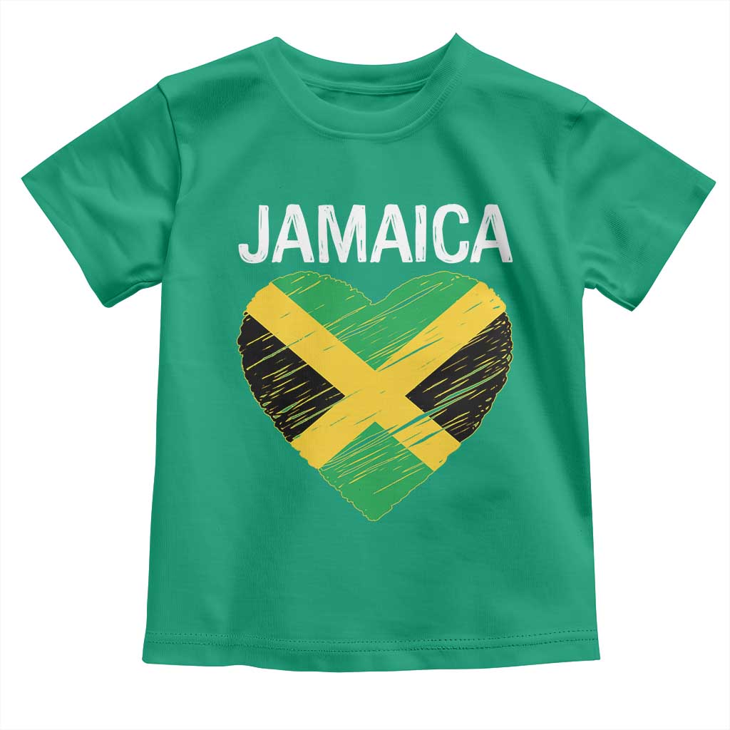 Jamaican Heart Flag Toddler T Shirt Patriotic Jamaica Girls Proud Jamaican Roots - Wonder Print Shop