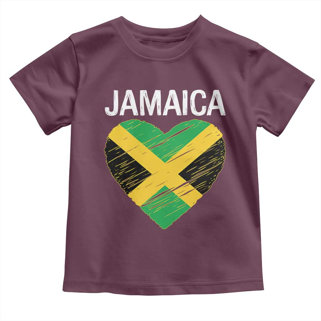 Jamaican Heart Flag Toddler T Shirt Patriotic Jamaica Girls Proud Jamaican Roots - Wonder Print Shop