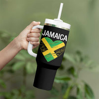 Jamaican Heart Flag Tumbler With Handle Patriotic Jamaica Girls Proud Jamaican Roots - Wonder Print Shop