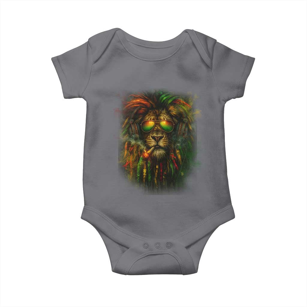 Rasta Reggae Lion Smoking Weed Baby Onesie Jamaican Reggae Music and Weed Lovers - Wonder Print Shop