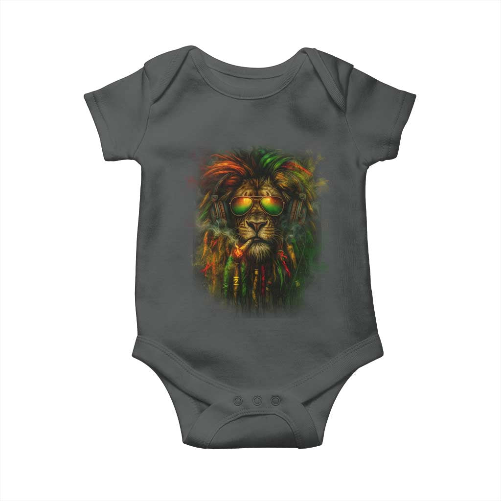 Rasta Reggae Lion Smoking Weed Baby Onesie Jamaican Reggae Music and Weed Lovers - Wonder Print Shop