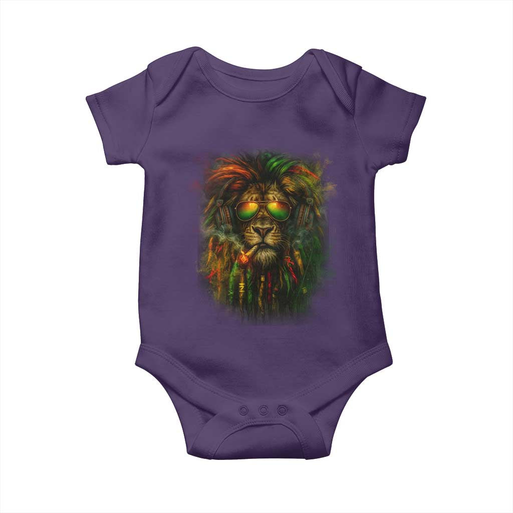 Rasta Reggae Lion Smoking Weed Baby Onesie Jamaican Reggae Music and Weed Lovers - Wonder Print Shop