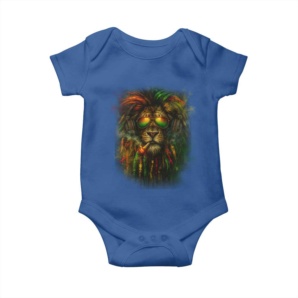 Rasta Reggae Lion Smoking Weed Baby Onesie Jamaican Reggae Music and Weed Lovers - Wonder Print Shop