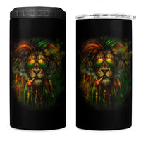 Rasta Reggae Lion Smoking Weed 4 in 1 Can Cooler Tumbler Jamaican Reggae Music and Weed Lovers - Wonder Print Shop