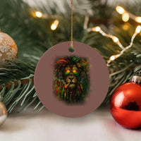 Rasta Reggae Lion Smoking Weed Ceramic Ornament Jamaican Reggae Music and Weed Lovers - Wonder Print Shop