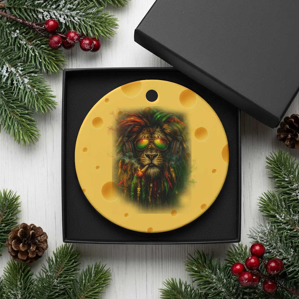 Rasta Reggae Lion Smoking Weed Ceramic Ornament Jamaican Reggae Music and Weed Lovers - Wonder Print Shop