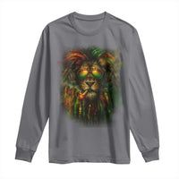 Rasta Reggae Lion Smoking Weed Long Sleeve Shirt Jamaican Reggae Music and Weed Lovers - Wonder Print Shop