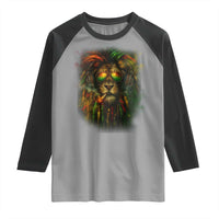 Rasta Reggae Lion Smoking Weed Raglan Shirt Jamaican Reggae Music and Weed Lovers - Wonder Print Shop