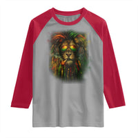 Rasta Reggae Lion Smoking Weed Raglan Shirt Jamaican Reggae Music and Weed Lovers - Wonder Print Shop