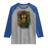 Rasta Reggae Lion Smoking Weed Raglan Shirt Jamaican Reggae Music and Weed Lovers - Wonder Print Shop
