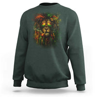 Rasta Reggae Lion Smoking Weed Sweatshirt Jamaican Reggae Music and Weed Lovers - Wonder Print Shop