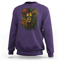 Rasta Reggae Lion Smoking Weed Sweatshirt Jamaican Reggae Music and Weed Lovers - Wonder Print Shop
