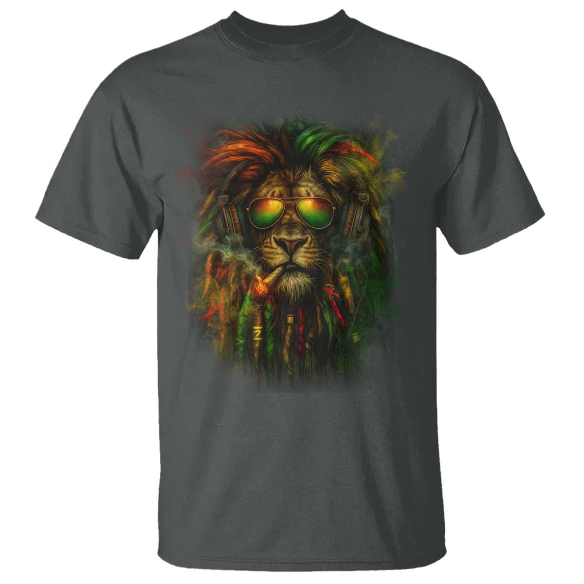 Rasta Reggae Lion Smoking Weed T Shirt Jamaican Reggae Music and Weed Lovers - Wonder Print Shop