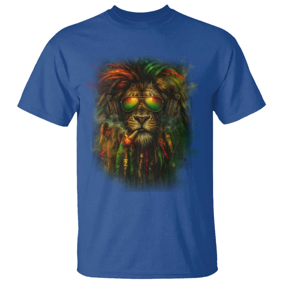 Rasta Reggae Lion Smoking Weed T Shirt Jamaican Reggae Music and Weed Lovers - Wonder Print Shop