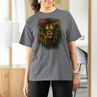 Rasta Reggae Lion Smoking Weed T Shirt For Women Jamaican Reggae Music and Weed Lovers - Wonder Print Shop