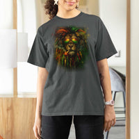 Rasta Reggae Lion Smoking Weed T Shirt For Women Jamaican Reggae Music and Weed Lovers - Wonder Print Shop
