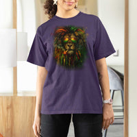 Rasta Reggae Lion Smoking Weed T Shirt For Women Jamaican Reggae Music and Weed Lovers - Wonder Print Shop