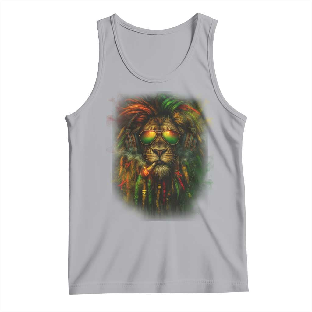 Rasta Reggae Lion Smoking Weed Tank Top Jamaican Reggae Music and Weed Lovers - Wonder Print Shop