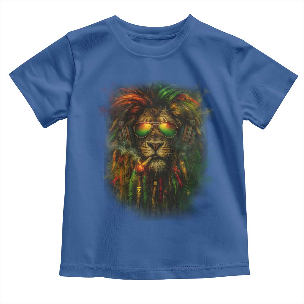 Rasta Reggae Lion Smoking Weed Toddler T Shirt Jamaican Reggae Music and Weed Lovers - Wonder Print Shop