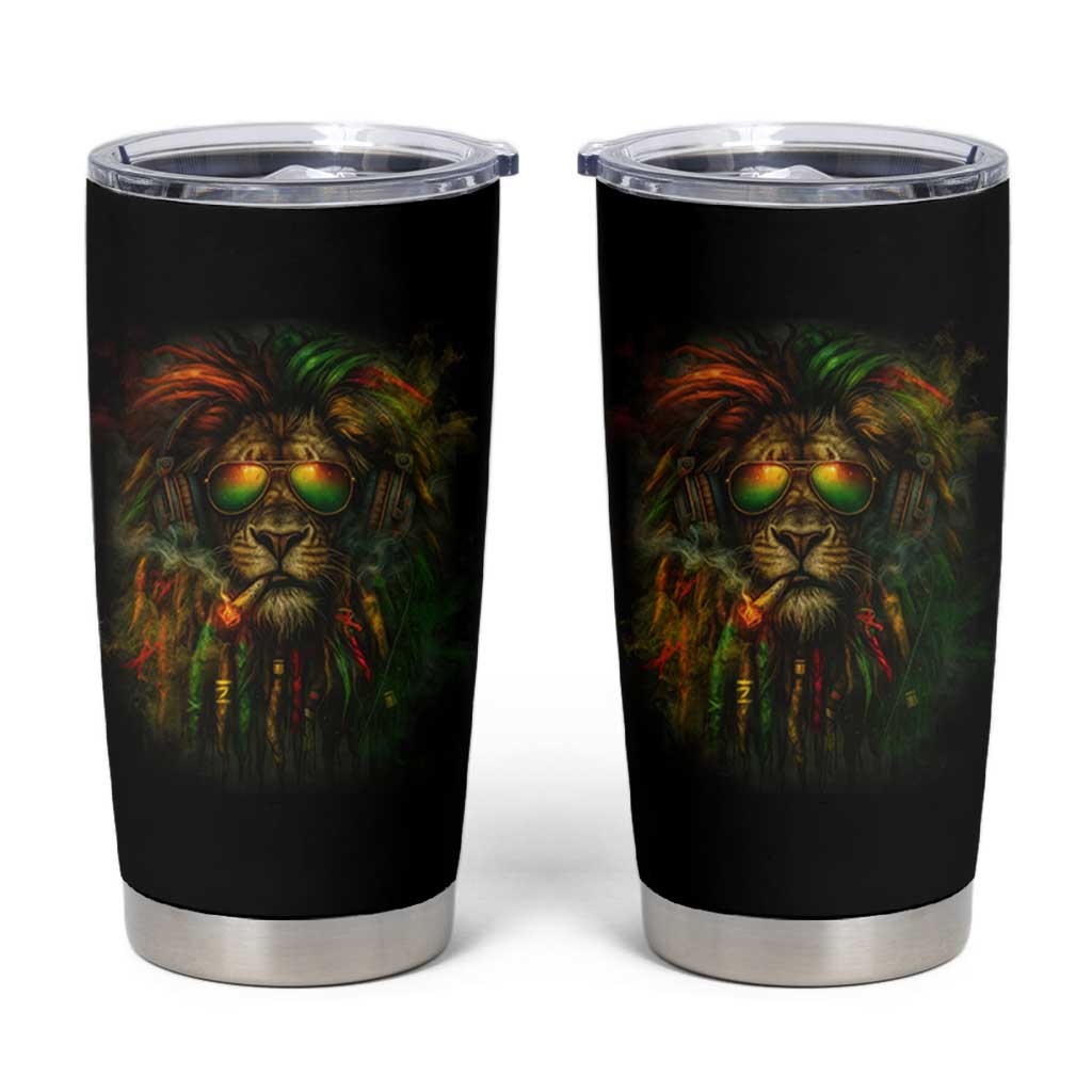 Rasta Reggae Lion Smoking Weed Tumbler Cup Jamaican Reggae Music and Weed Lovers - Wonder Print Shop