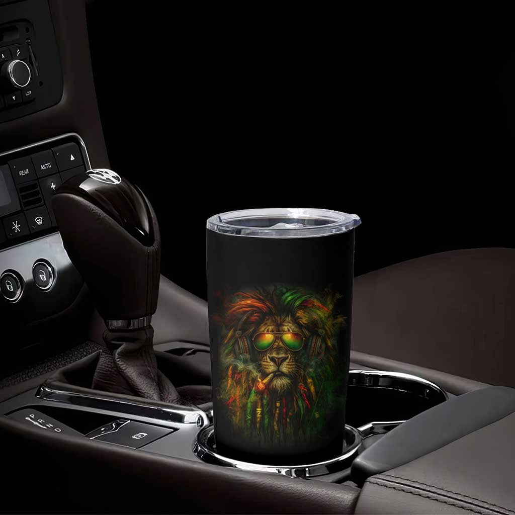 Rasta Reggae Lion Smoking Weed Tumbler Cup Jamaican Reggae Music and Weed Lovers - Wonder Print Shop