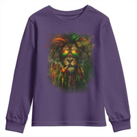 Rasta Reggae Lion Smoking Weed Youth Sweatshirt Jamaican Reggae Music and Weed Lovers - Wonder Print Shop