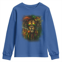 Rasta Reggae Lion Smoking Weed Youth Sweatshirt Jamaican Reggae Music and Weed Lovers - Wonder Print Shop