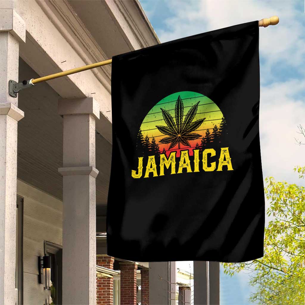 Jamaica Stoner Garden Flag Rasta Sunset Cannabis Marijuana Weed Lovers 420 - Wonder Print Shop