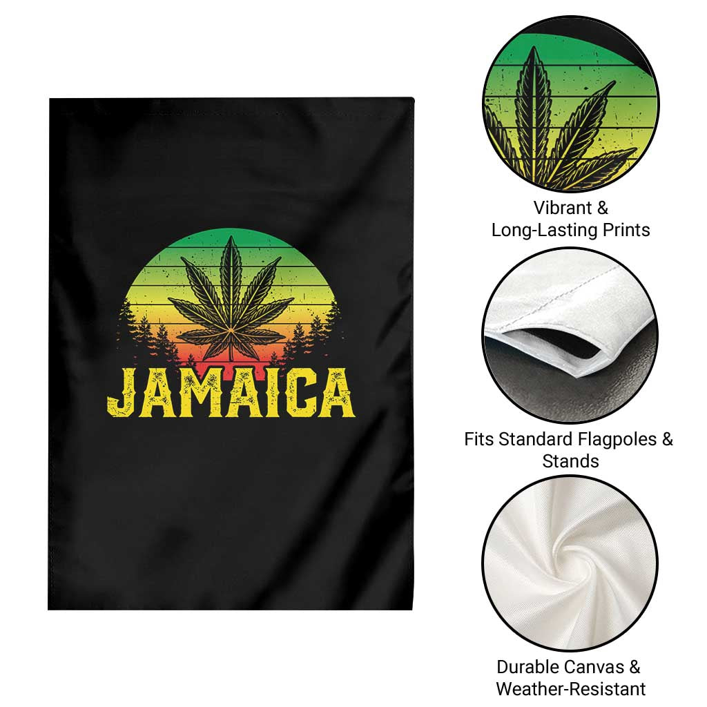 Jamaica Stoner Garden Flag Rasta Sunset Cannabis Marijuana Weed Lovers 420 - Wonder Print Shop