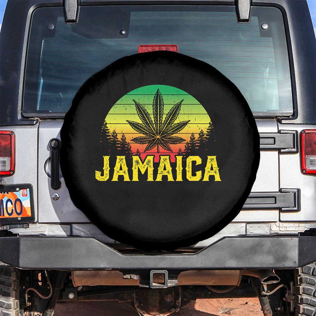 Jamaica Stoner Spare Tire Cover Rasta Sunset Cannabis Marijuana Weed Lovers 420 - Wonder Print Shop