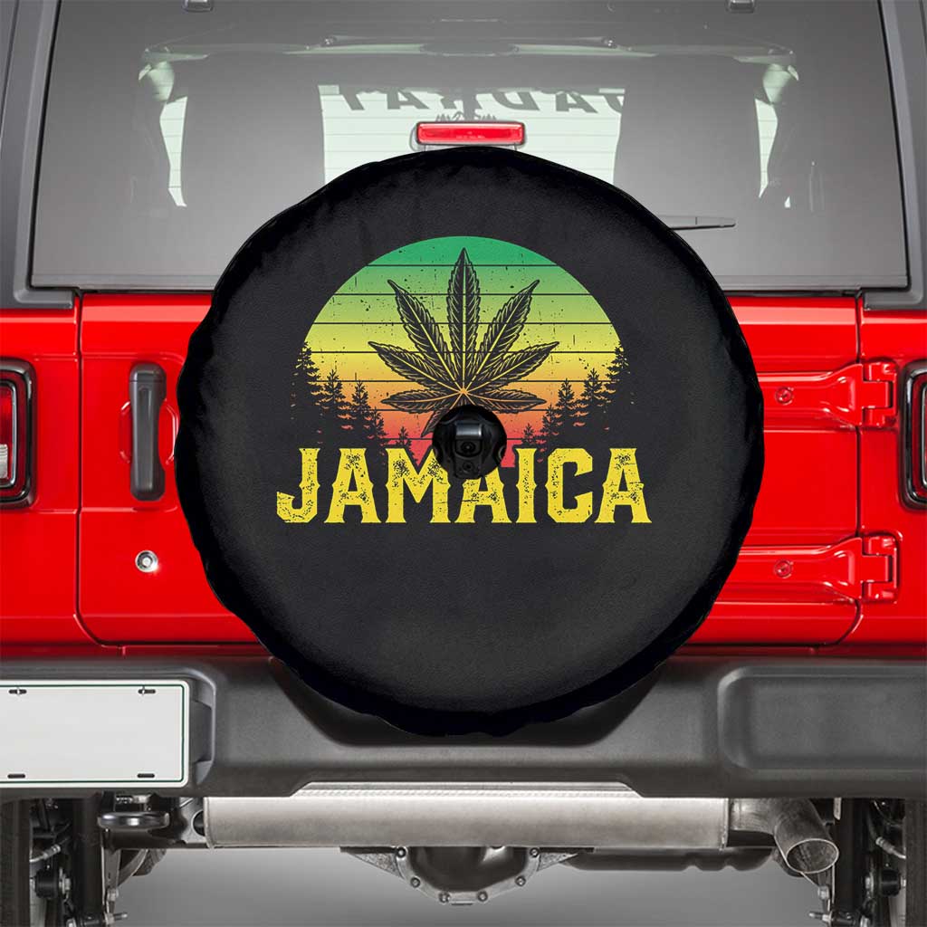 Jamaica Stoner Spare Tire Cover Rasta Sunset Cannabis Marijuana Weed Lovers 420 - Wonder Print Shop