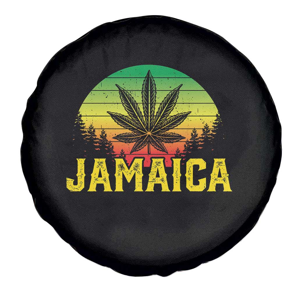 Jamaica Stoner Spare Tire Cover Rasta Sunset Cannabis Marijuana Weed Lovers 420 - Wonder Print Shop