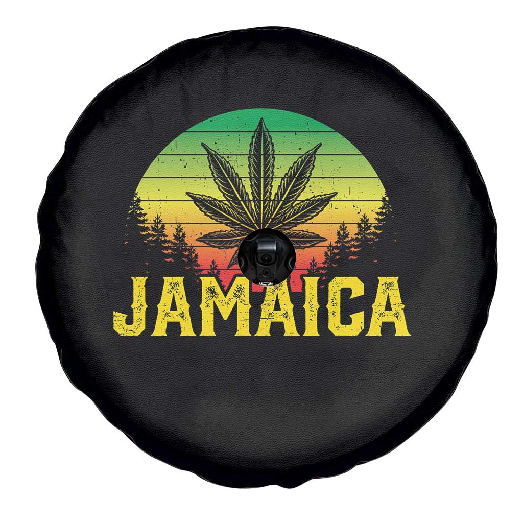 Jamaica Stoner Spare Tire Cover Rasta Sunset Cannabis Marijuana Weed Lovers 420 - Wonder Print Shop