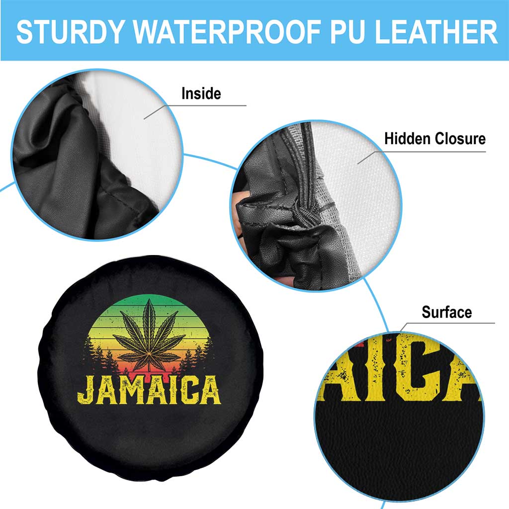 Jamaica Stoner Spare Tire Cover Rasta Sunset Cannabis Marijuana Weed Lovers 420 - Wonder Print Shop