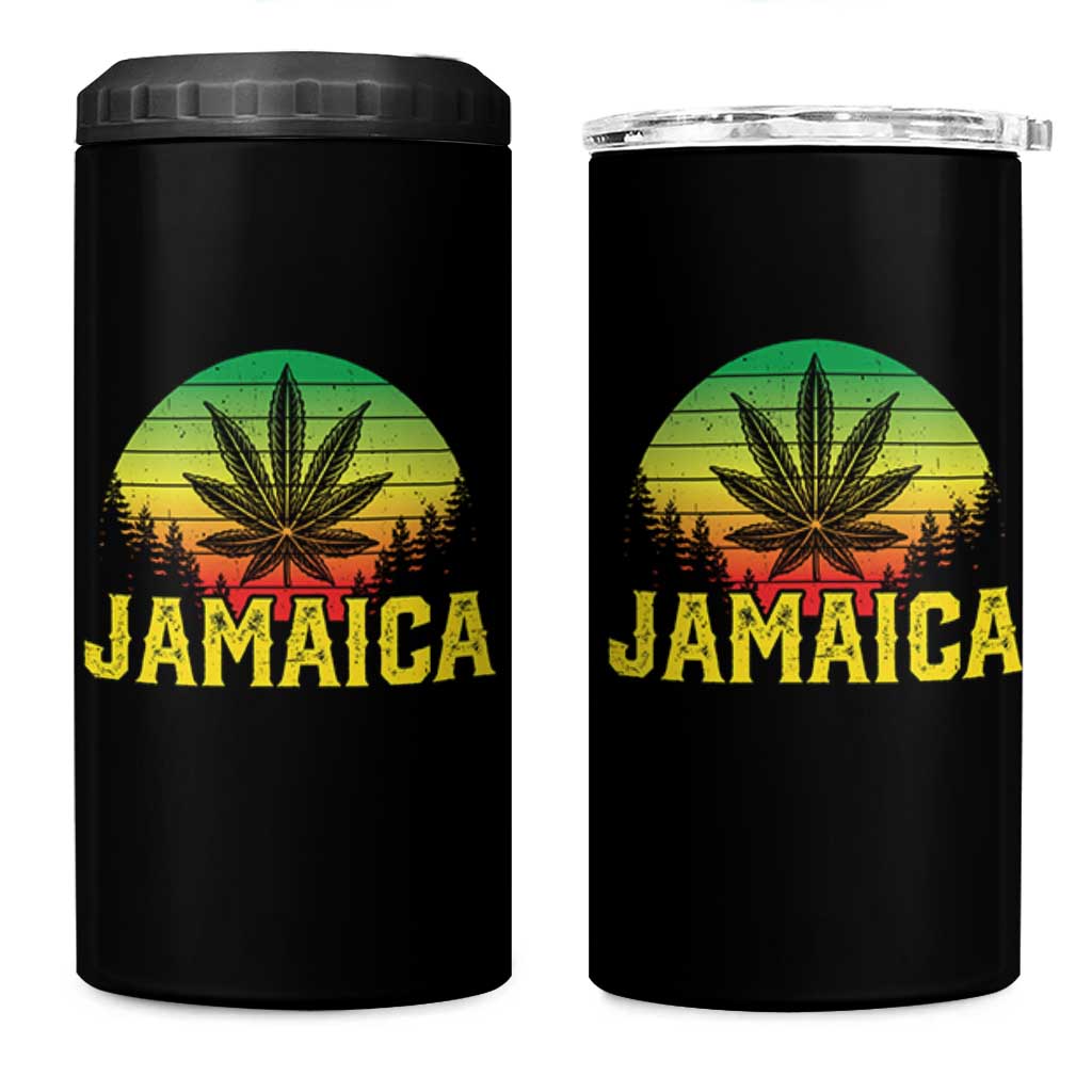 Jamaica Stoner 4 in 1 Can Cooler Tumbler Rasta Sunset Cannabis Marijuana Weed Lovers 420 - Wonder Print Shop