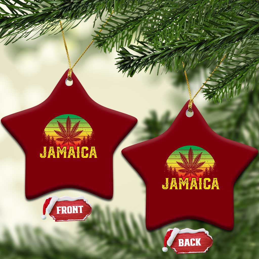 Jamaica Stoner Ceramic Ornament Rasta Sunset Cannabis Marijuana Weed Lovers 420 - Wonder Print Shop