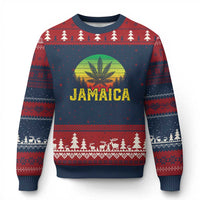Jamaica Stoner Ugly Christmas Sweater Rasta Sunset Cannabis Marijuana Weed Lovers 420 - Wonder Print Shop