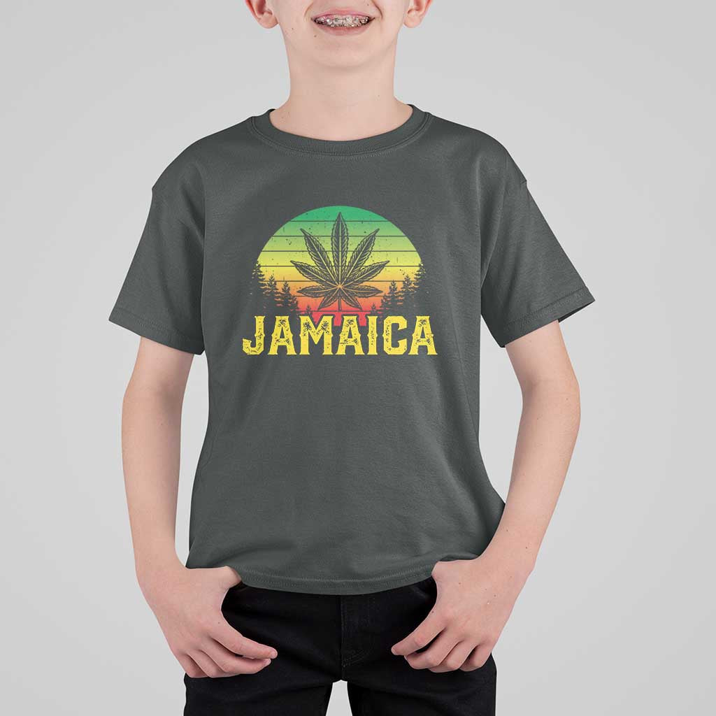 Jamaica Stoner T Shirt For Kid Rasta Sunset Cannabis Marijuana Weed Lovers 420 - Wonder Print Shop