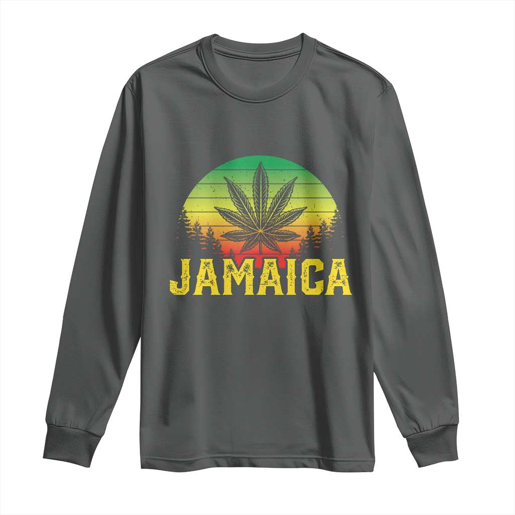 Jamaica Stoner Long Sleeve Shirt Rasta Sunset Cannabis Marijuana Weed Lovers 420 - Wonder Print Shop