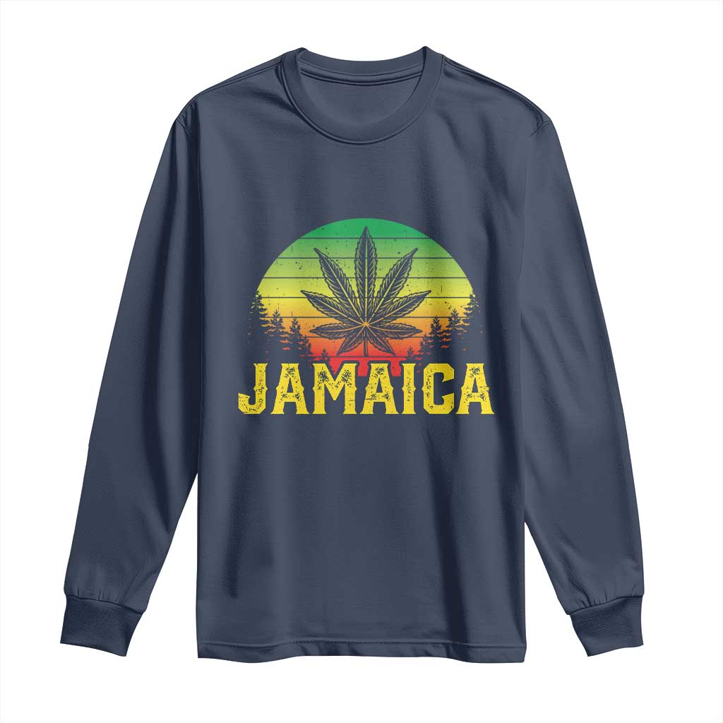 Jamaica Stoner Long Sleeve Shirt Rasta Sunset Cannabis Marijuana Weed Lovers 420 - Wonder Print Shop