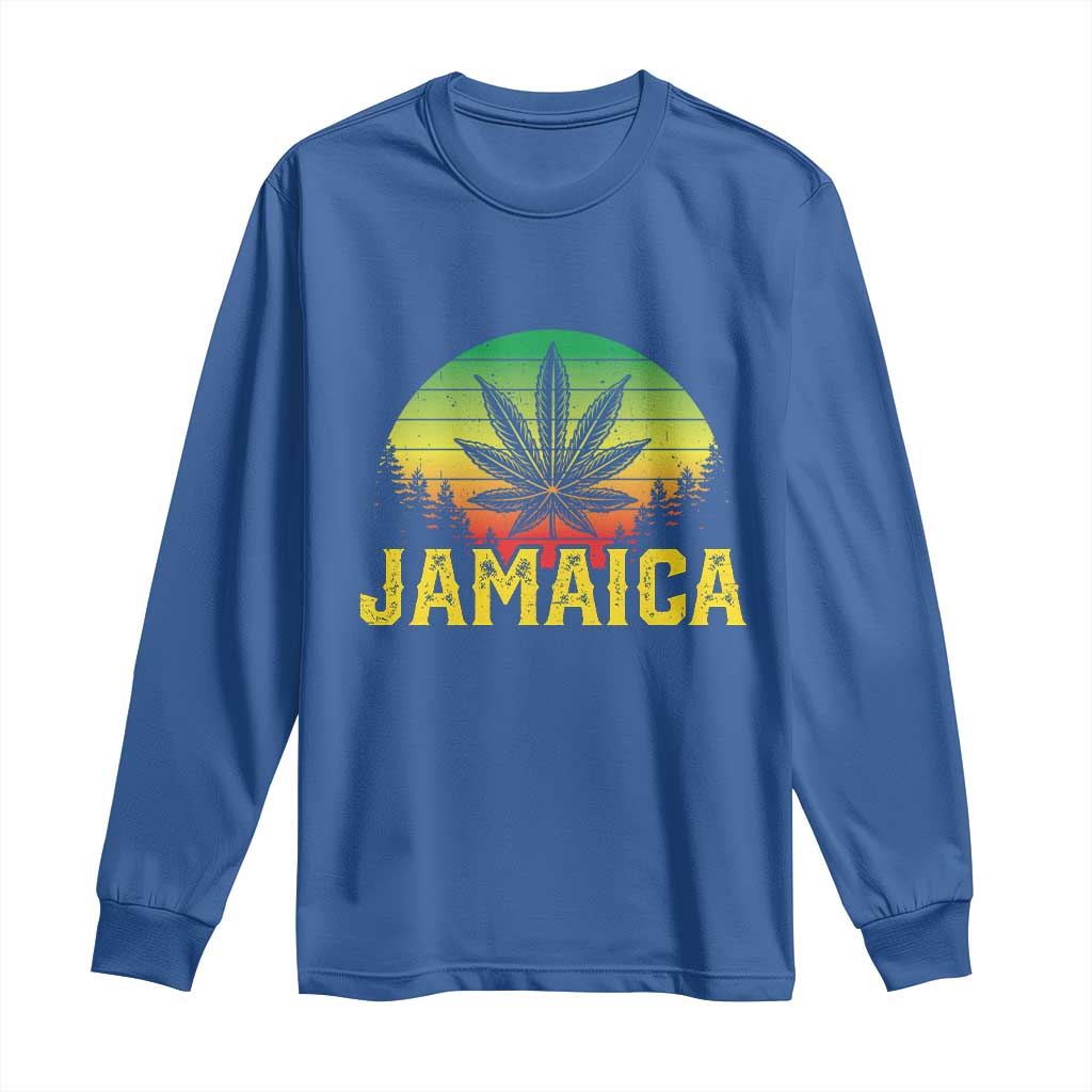 Jamaica Stoner Long Sleeve Shirt Rasta Sunset Cannabis Marijuana Weed Lovers 420 - Wonder Print Shop