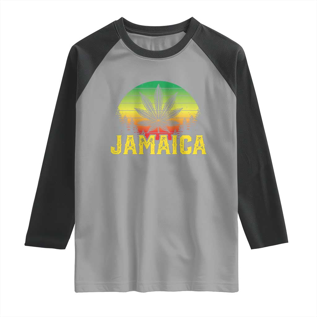 Jamaica Stoner Raglan Shirt Rasta Sunset Cannabis Marijuana Weed Lovers 420 - Wonder Print Shop