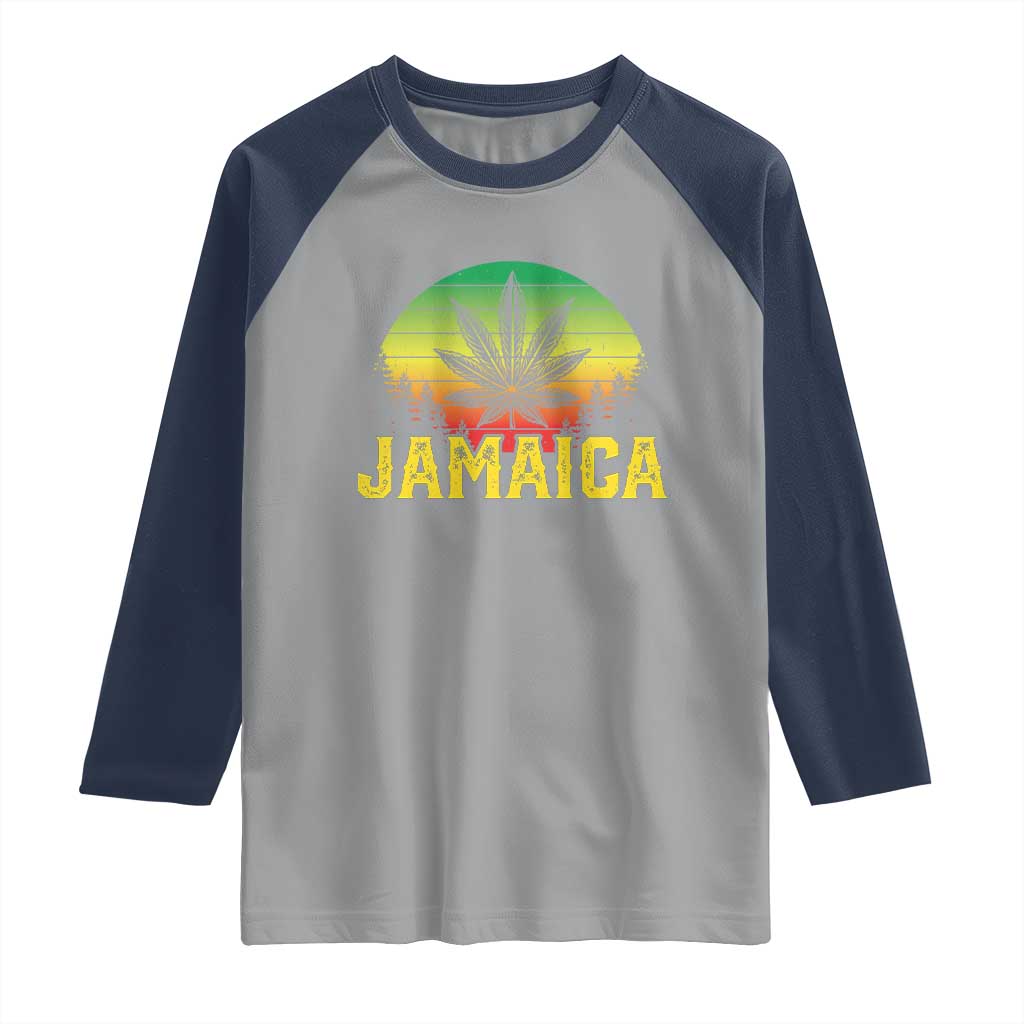 Jamaica Stoner Raglan Shirt Rasta Sunset Cannabis Marijuana Weed Lovers 420 - Wonder Print Shop