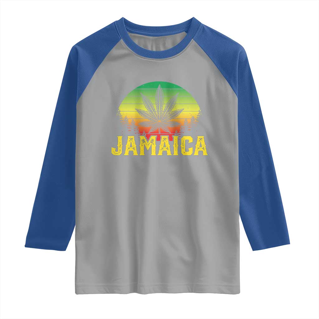 Jamaica Stoner Raglan Shirt Rasta Sunset Cannabis Marijuana Weed Lovers 420 - Wonder Print Shop