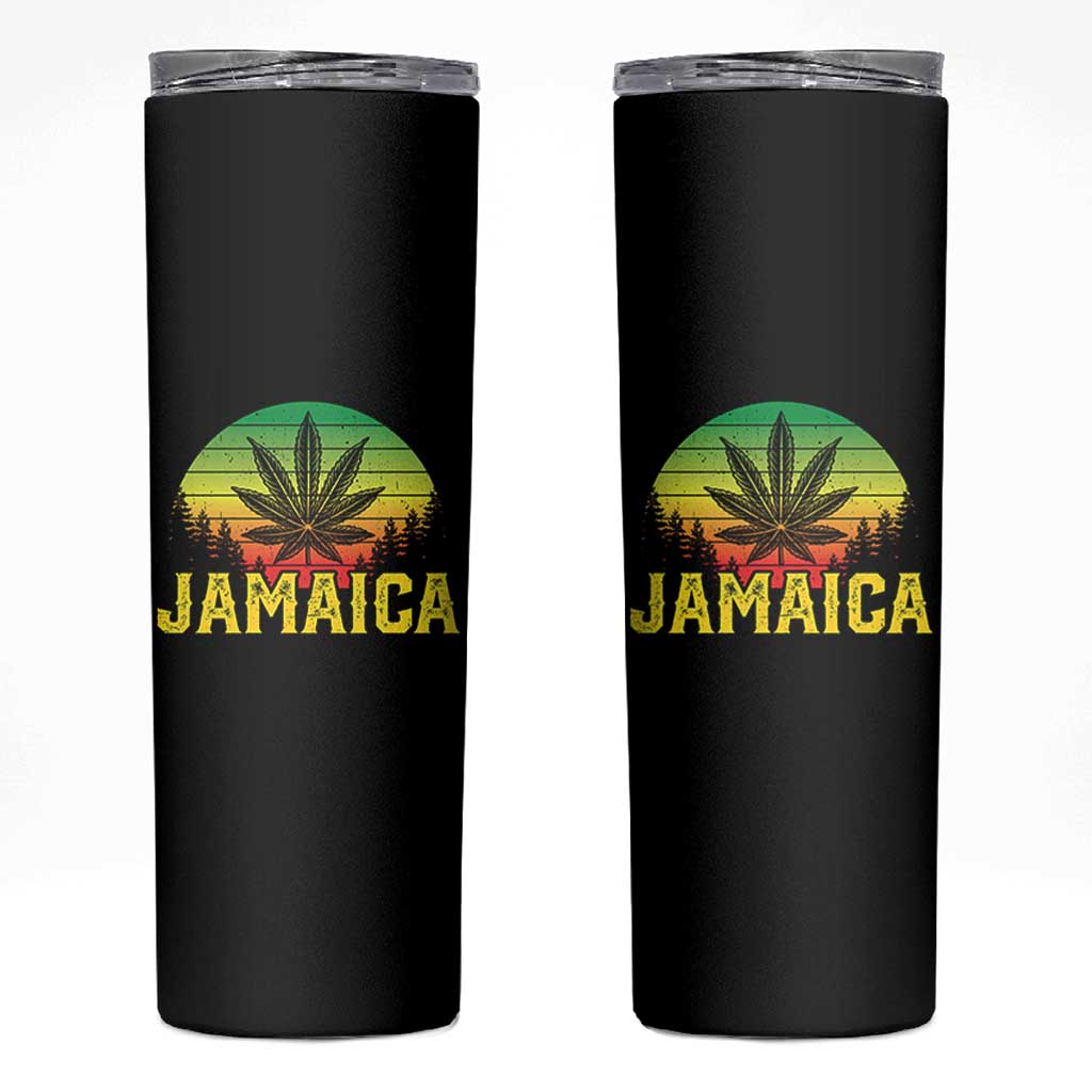 Jamaica Stoner Skinny Tumbler Rasta Sunset Cannabis Marijuana Weed Lovers 420 - Wonder Print Shop