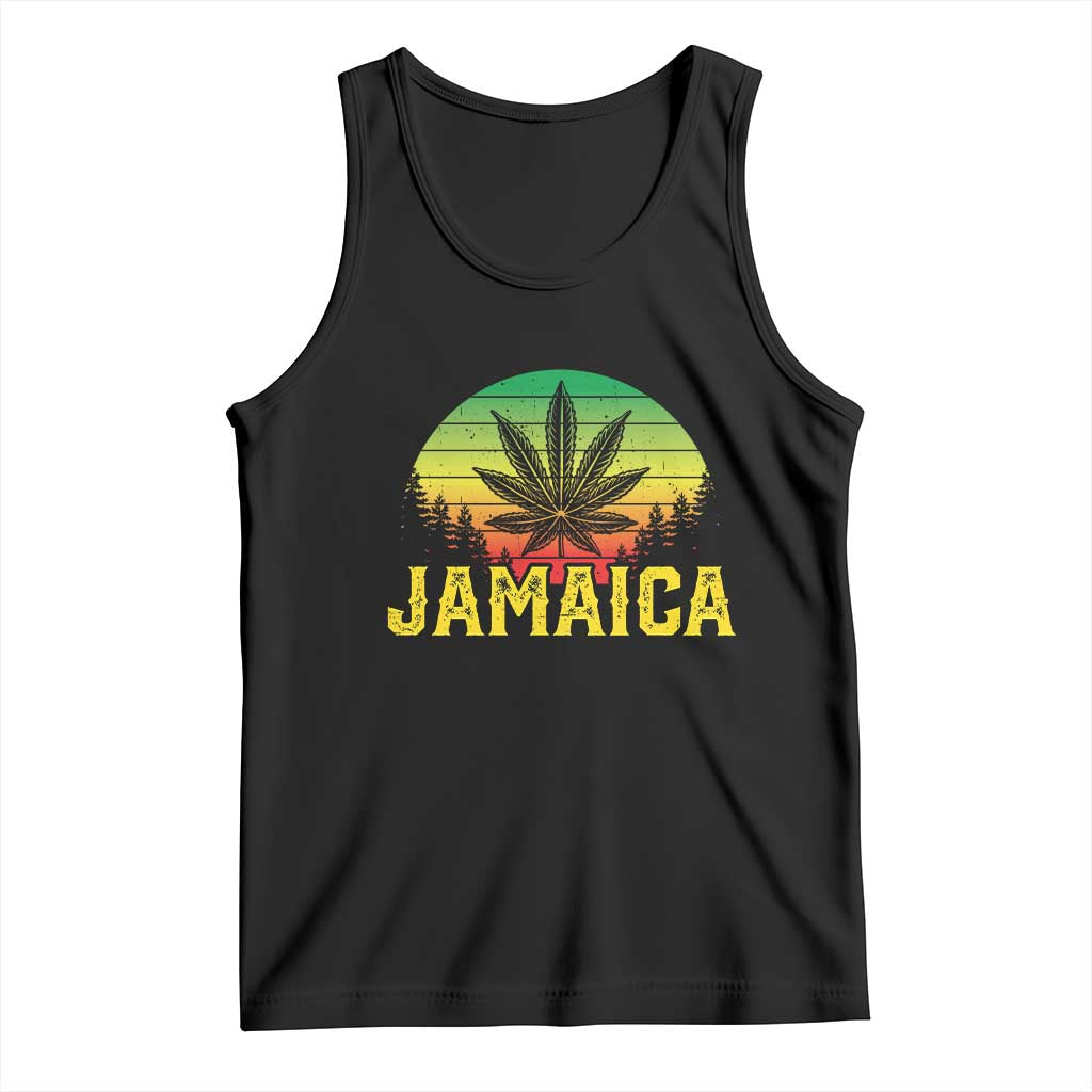 Jamaica Stoner Tank Top Rasta Sunset Cannabis Marijuana Weed Lovers 420 - Wonder Print Shop