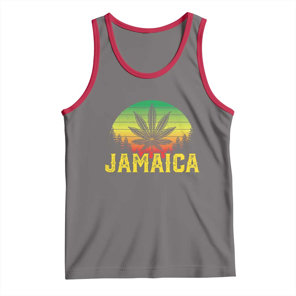 Jamaica Stoner Tank Top Rasta Sunset Cannabis Marijuana Weed Lovers 420 - Wonder Print Shop