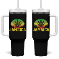 Jamaica Stoner Tumbler With Handle Rasta Sunset Cannabis Marijuana Weed Lovers 420 - Wonder Print Shop