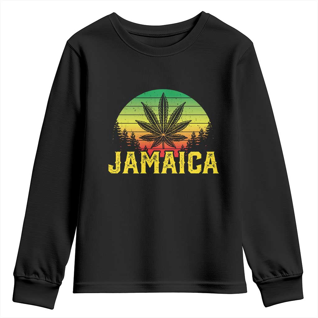 Jamaica Stoner Youth Sweatshirt Rasta Sunset Cannabis Marijuana Weed Lovers 420 - Wonder Print Shop