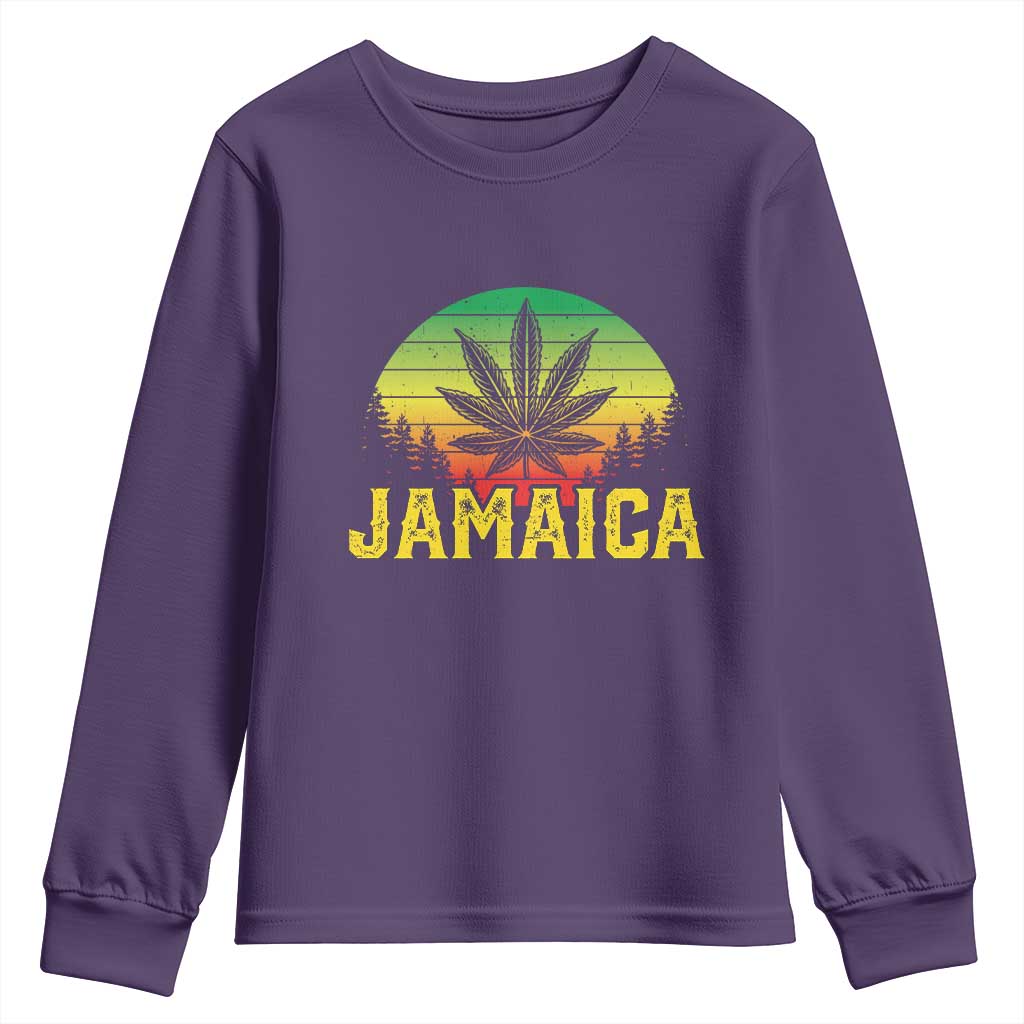 Jamaica Stoner Youth Sweatshirt Rasta Sunset Cannabis Marijuana Weed Lovers 420 - Wonder Print Shop